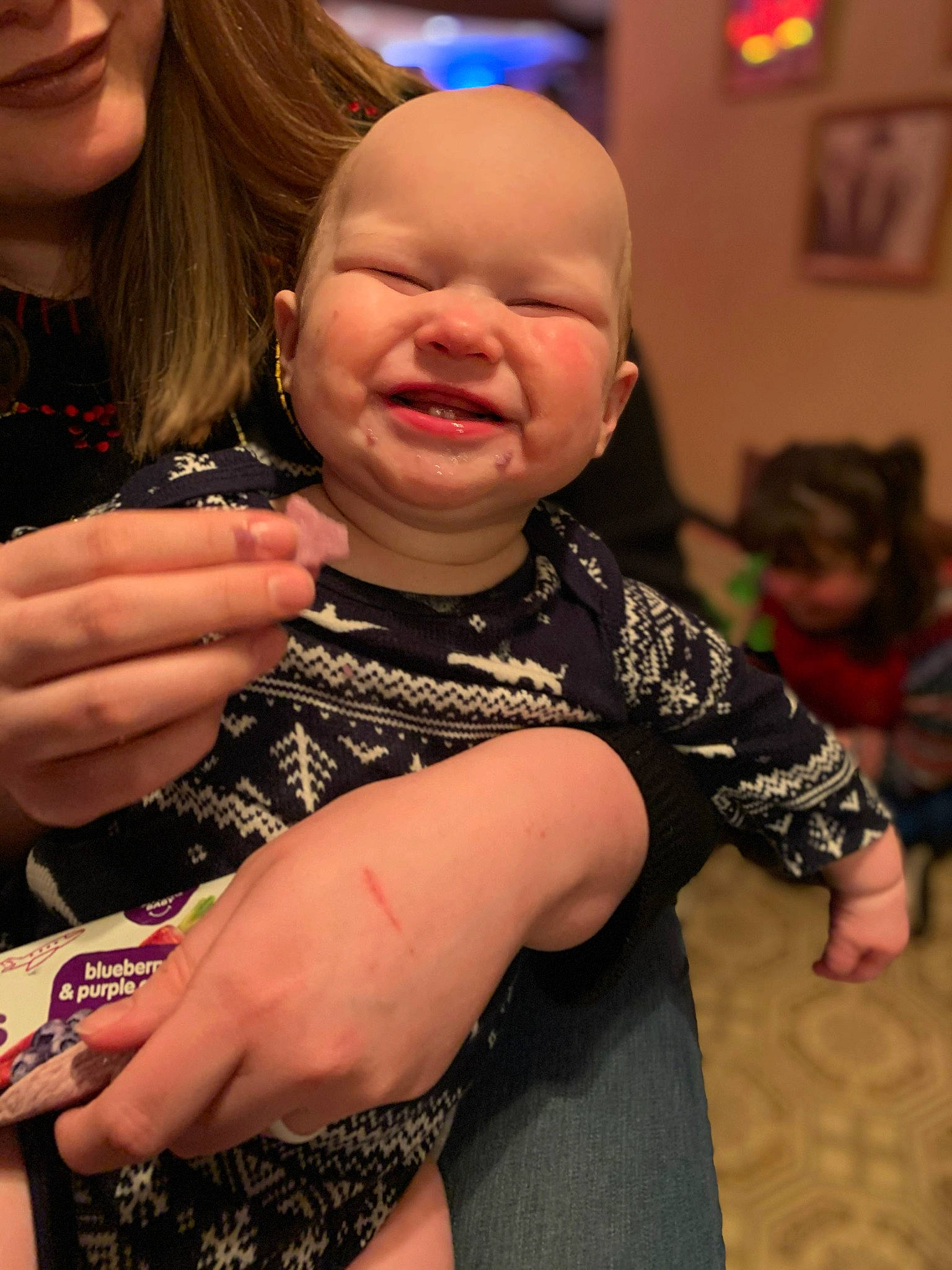 Finnegan joined the competition — help win amazing prizes! arm, child, facial_expression, finger, fun, hand, joint, person, smile, thumb, toddler