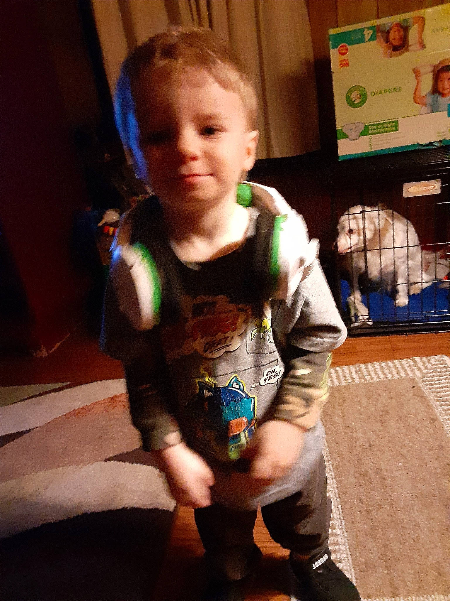 Larry is registered to the contest to win money with this photo: baby, cheek, child, person, play, skin, smile, standing, toddler