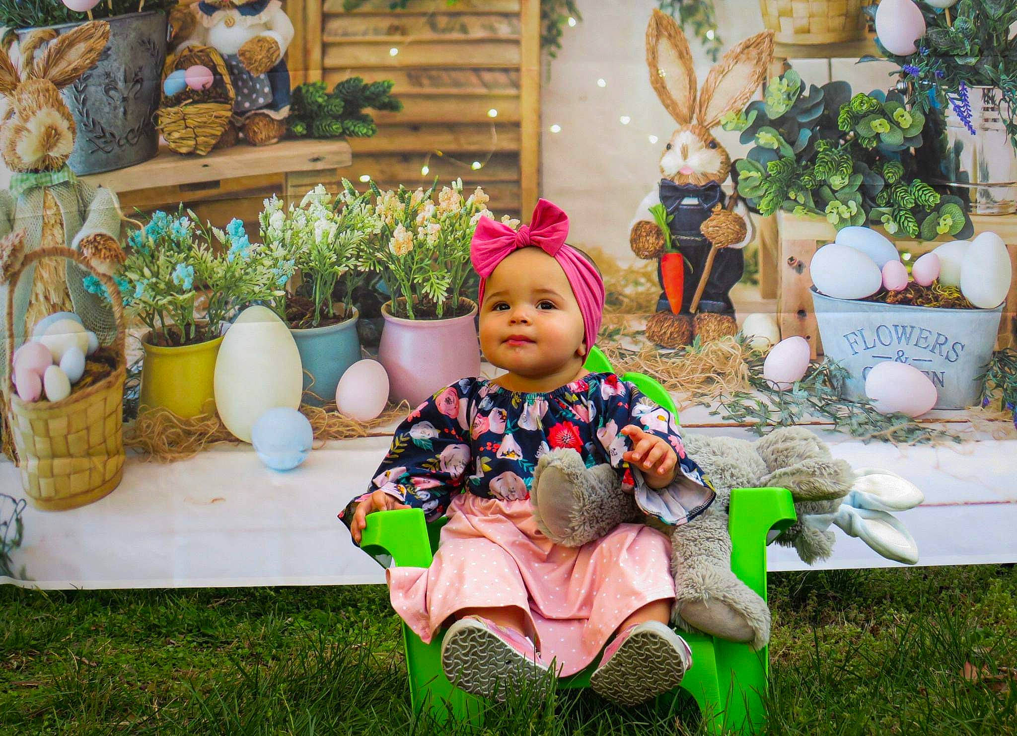 Brooklynn joined the competition — help win amazing prizes! child, event, flower_arranging, flowerpot, fun, garden, grass, green, headwear, holiday, houseplant, joy, lawn_ornament, leisure, person, plant, recreation, sitting, spring, textile
