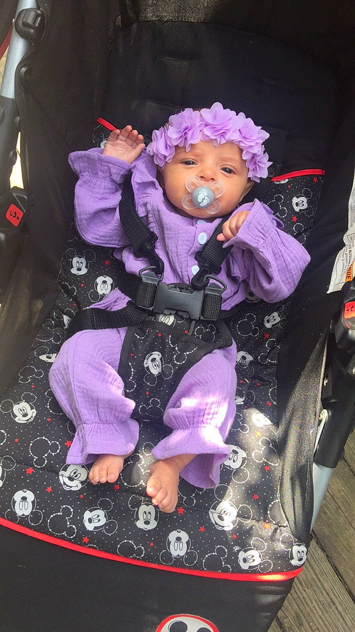 Brooklynn joined the competition — help win amazing prizes! baby, baby_products, baby_toddler_clothing, child, costume, event, fashion_accessory, fun, fur, hat, headwear, magenta, person, pink, purple, sitting, toddler, toy, tradition, violet