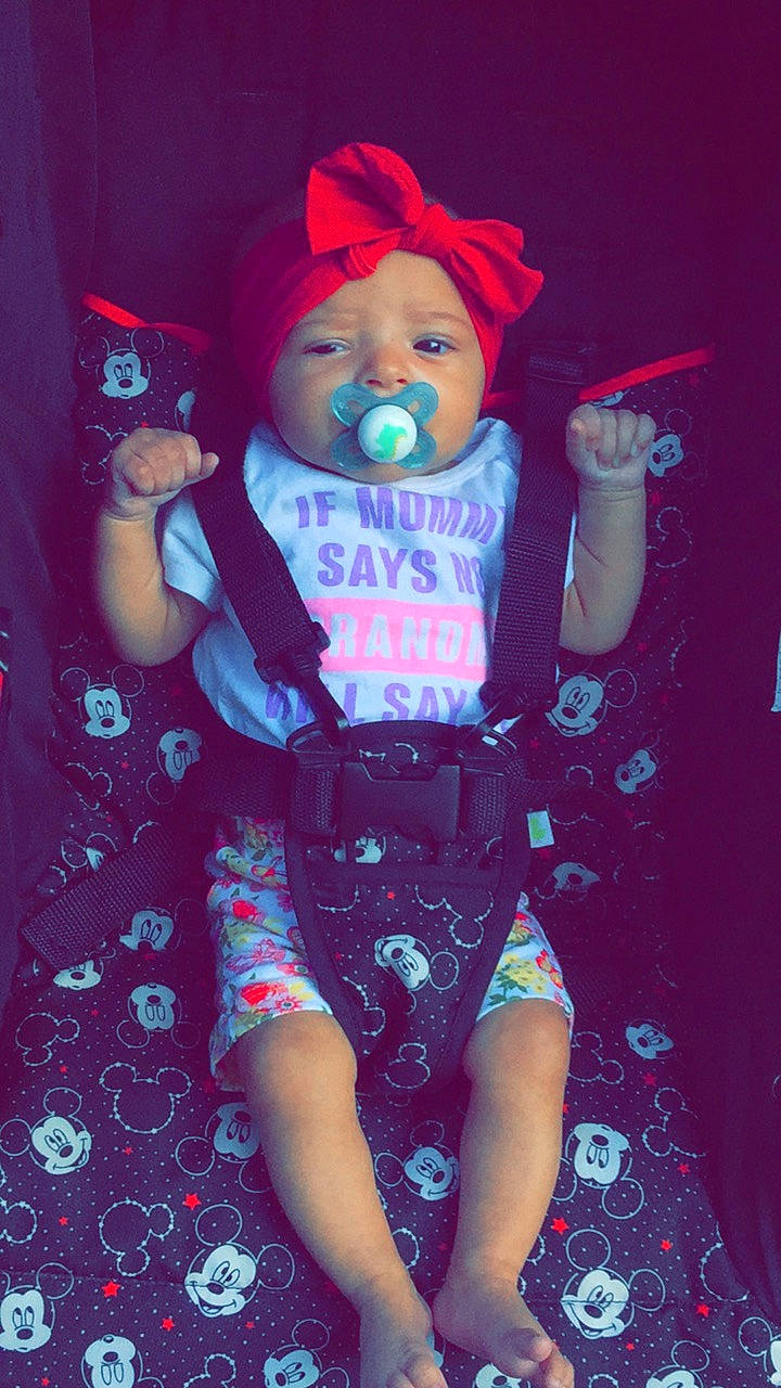 Brooklynn is registered to the contest to win money with this photo: baby, baby_toddler_clothing, beard, cap, cool, electric_blue, fictional_character, fun, happy, hat, headwear, magenta, person, pink, product, purple, shorts, sleeve, t_shirt, thigh