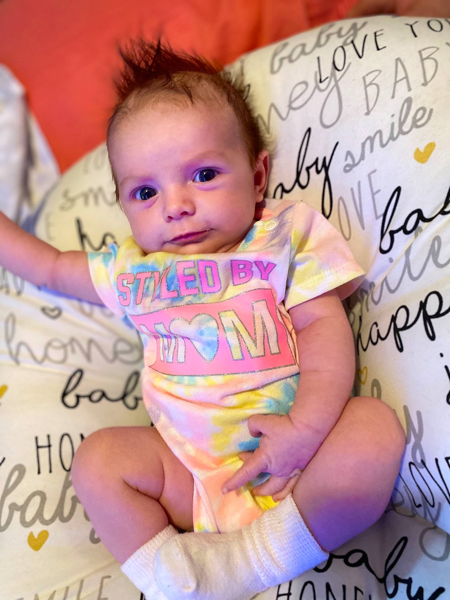 Kynzlee joined the competition — help win amazing prizes! baby, baby_toddler_clothing, cheek, child, face, facial_expression, finger, font, fun, hand, handwriting, happy, human, nail, person, pink, product, skin, smile, thumb