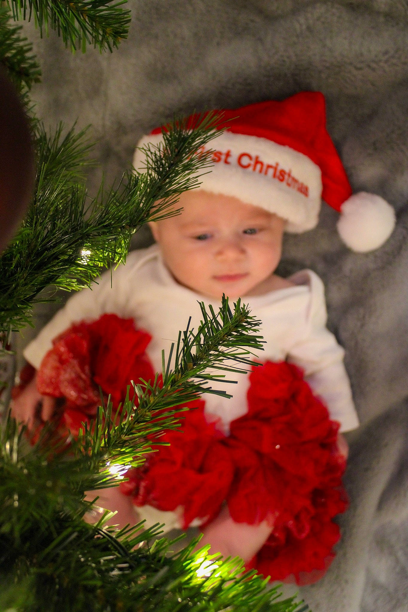 Charlene joined the competition — help win amazing prizes! baby, child, christmas, christmas_decoration, christmas_eve, christmas_ornament, conifer, event, evergreen, floral_design, flower, flower_arranging, grass, happy, headwear, holiday, ornament, person, petal, plant