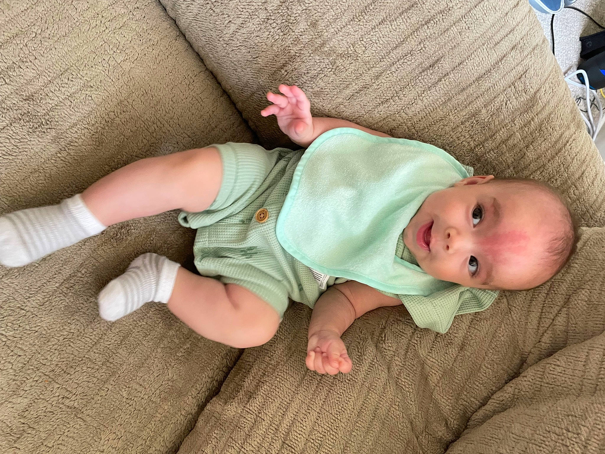 Ezmae joined the competition — help win amazing prizes! arm, baby, baby_products, baby_sleeping, baby_toddler_clothing, cheek, child, comfort, finger, flooring, foot, hand, human_body, leg, linens, person, sitting, skin, textile, toddler