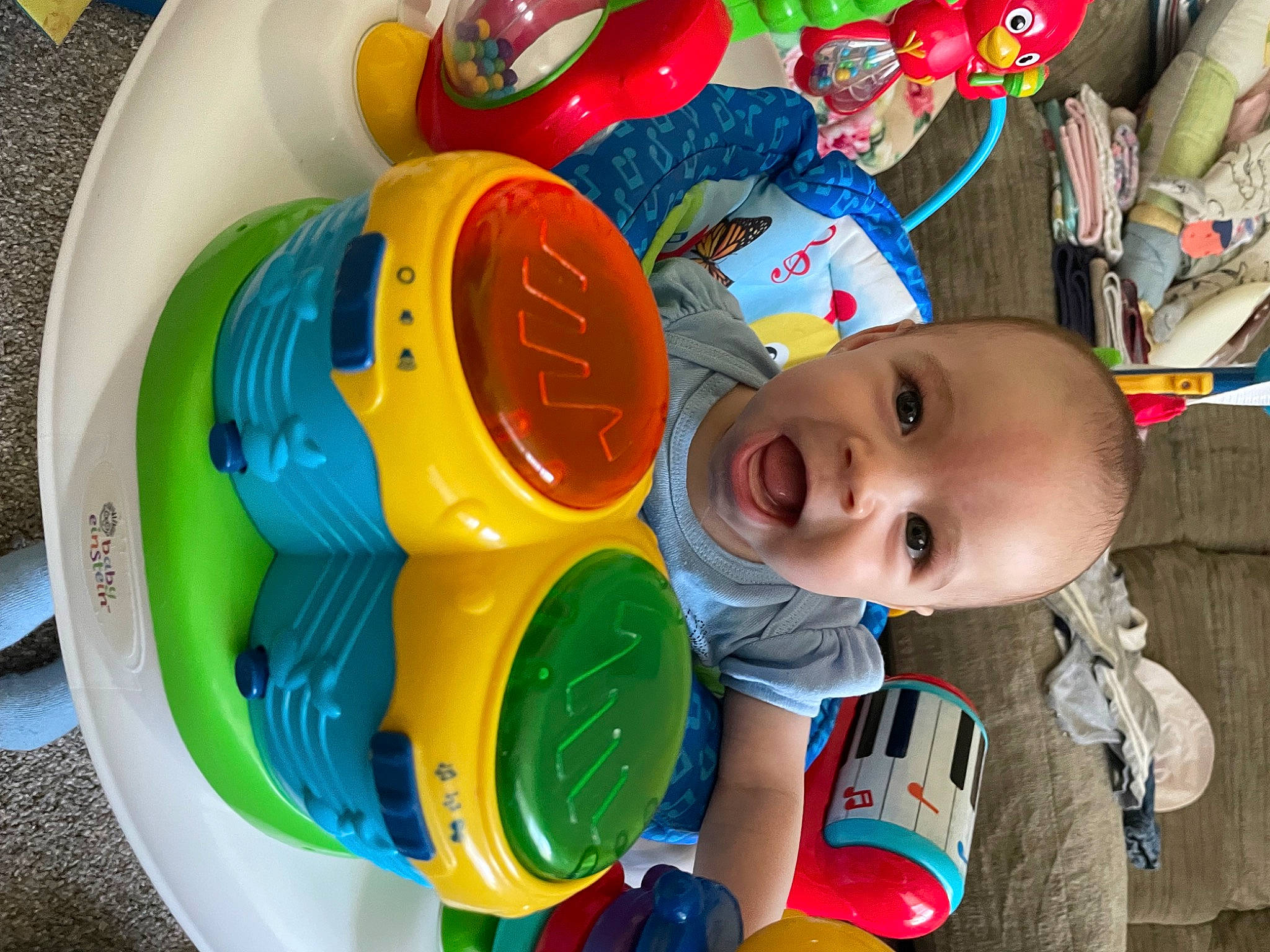 Ezmae joined the competition — help win amazing prizes! baby, baby_playing_with_toys, baby_products, baby_toddler_clothing, baby_toys, child, fun, happy, hat, leisure, person, plastic, play, recreation, room, shelf, smile, tableware, toddler, toy