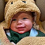 Félix participe au concours pour gagner de l'argent avec cette photo : baby, infant, child, smile, hood, bear_hood, blanket, car_seat, seatbelt, cozy, blue_eyes, chubby_cheeks, portrait, close_up, cute, soft_texture, clothing, happy, adorable, face