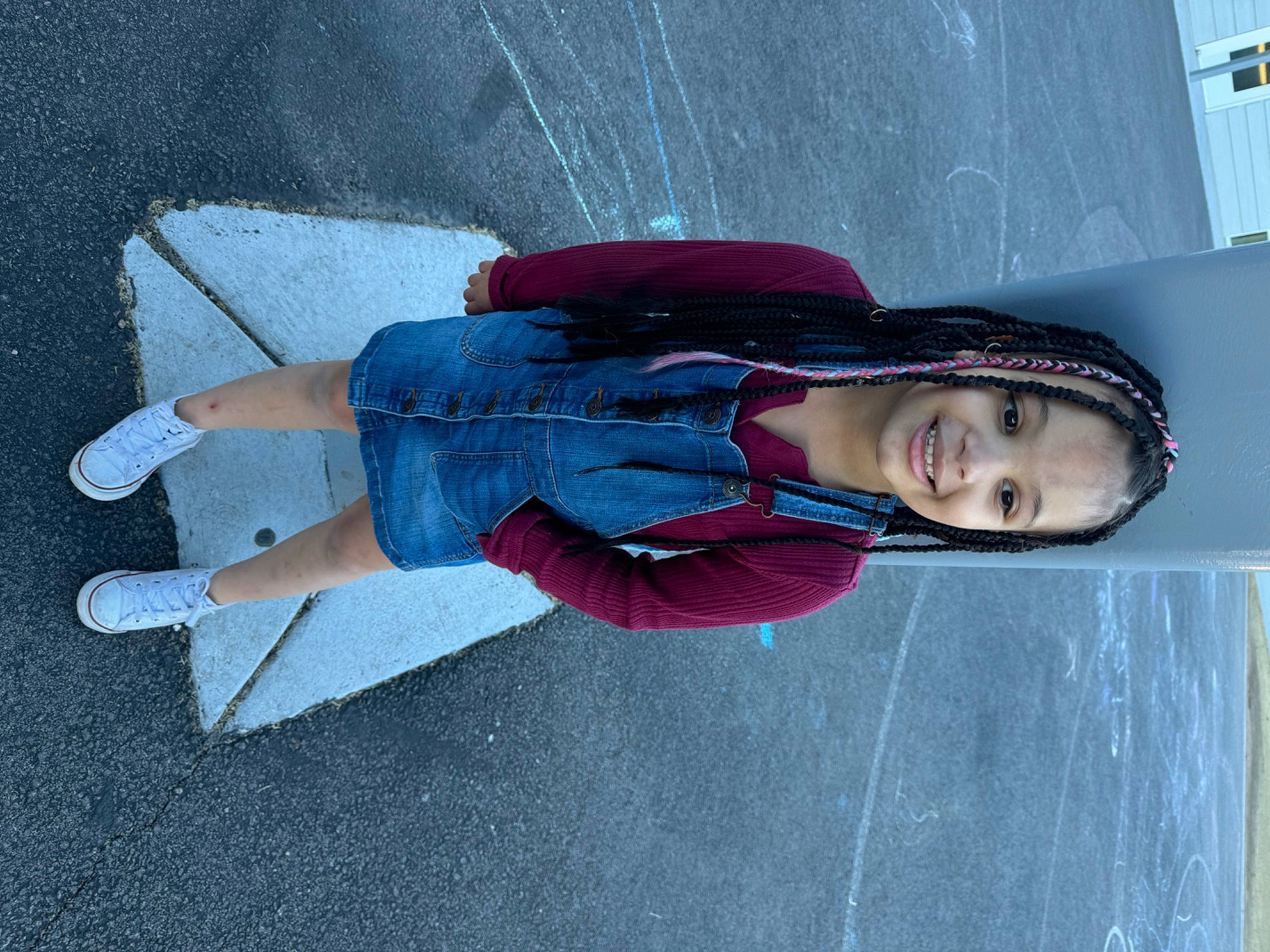 Zaelah joined the competition — help win amazing prizes! concrete, denim, elbow, electric_blue, flooring, fun, hat, human_leg, joy, knee, leisure, person, smile, thigh, toddler, walking_shoe