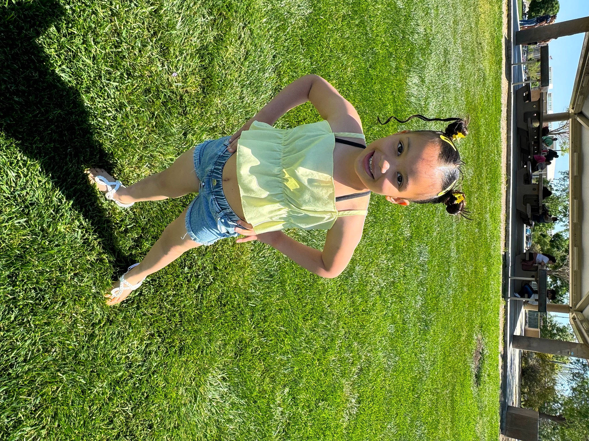 Zaelah joined the competition — help win amazing prizes! balance, barefoot, fun, garden, grass, grassland, happy, human_leg, joy, knee, leisure, people_in_nature, person, plant, recreation, shrub, sunglasses, thigh, tree, vacation