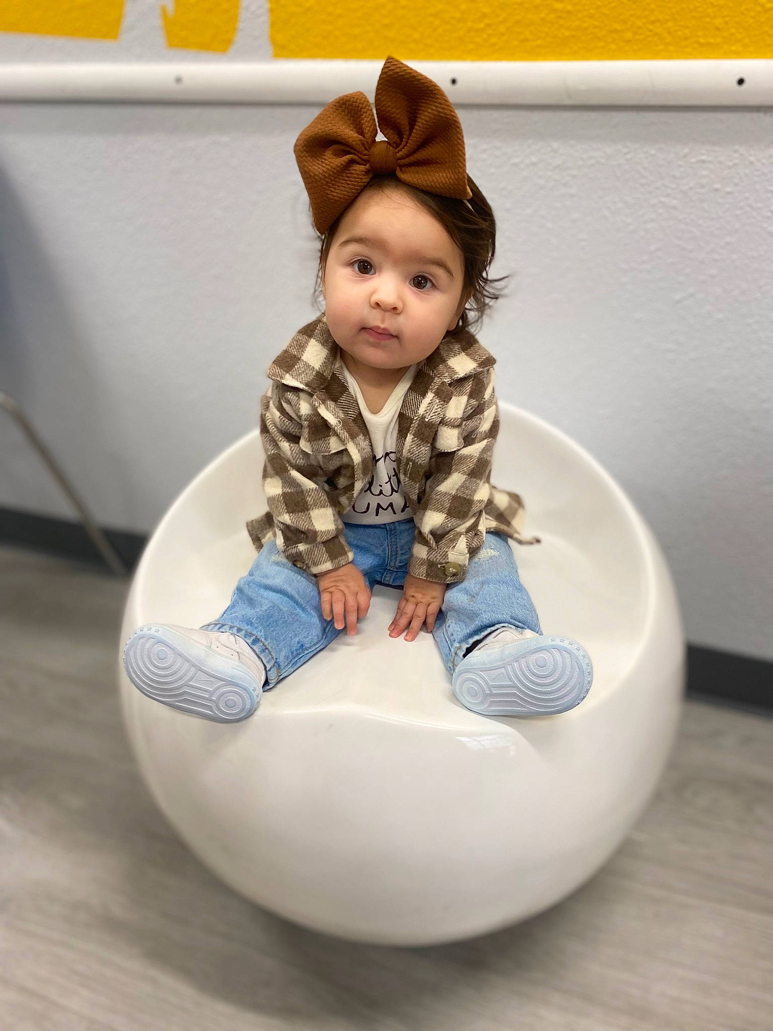 Olive joined the competition — help win amazing prizes! baby, baby_toddler_clothing, baby_toys, child, comfort, flooring, fun, fur, human_leg, inflatable, leisure, person, play, recreation, room, sitting, sleeve, toddler, toy, white
