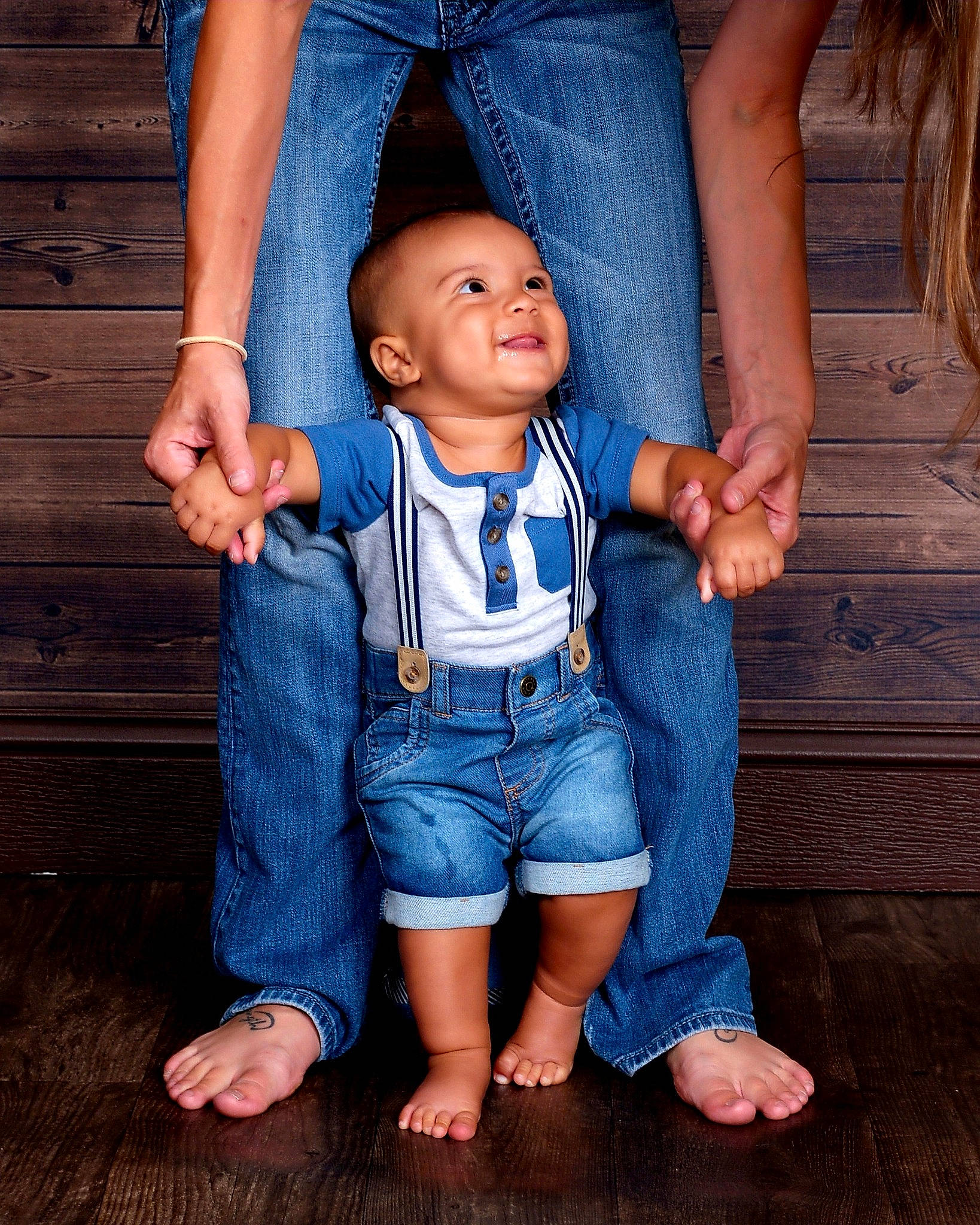 Legend joined the competition — help win amazing prizes! abdomen, barefoot, blue, child, denim, electric_blue, finger, fun, gesture, happy, jeans, joy, leg, person, photography, sitting, smile, standing, textile, toddler