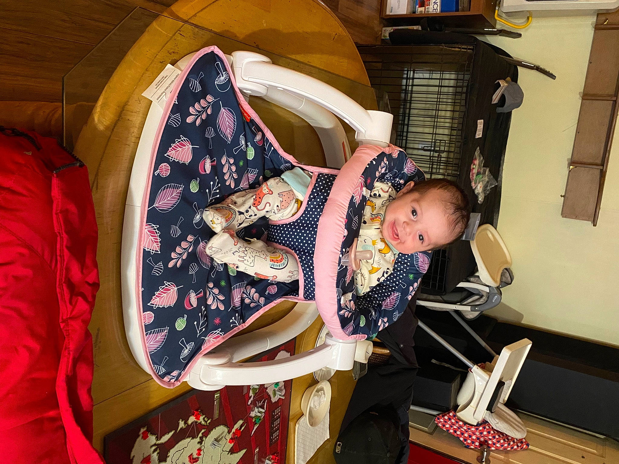 Kendall is registered to the contest to win money with this photo: baby, baby_products, baby_toddler_clothing, bag, chair, child, comfort, costume, fashion_accessory, fashion_design, flooring, fun, joy, kimono, magenta, pattern, person, purple, room, sitting