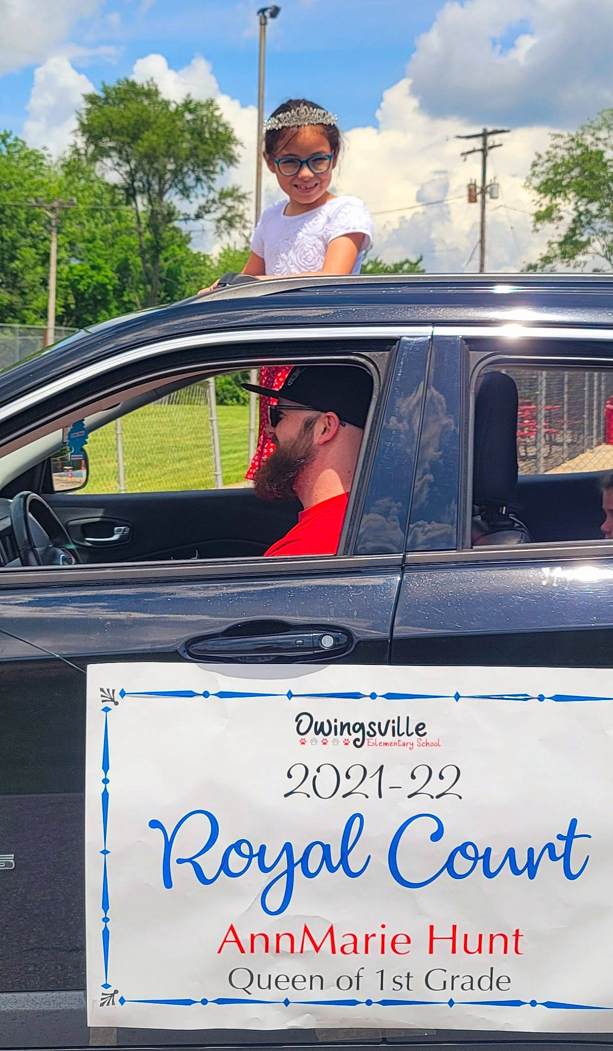 Annmarie joined the competition — help win amazing prizes! advertising, auto_part, automotive_design, automotive_exterior, automotive_window_part, car, classic_car, cloud, event, eyewear, hat, headwear, hood, joy, motor_vehicle, person, recreation, shirt, sky, t_shirt