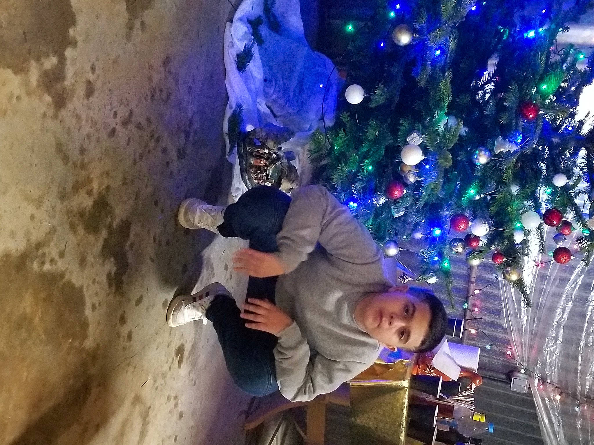 Joao a rejoint le concours — aidez-le/la à gagner de superbes lots ! christmas, christmas_decoration, christmas_eve, christmas_lights, christmas_ornament, christmas_tree, electric_blue, event, fun, happy, holiday, holiday_ornament, leisure, light, ornament, person, plant, purple, sky, tree