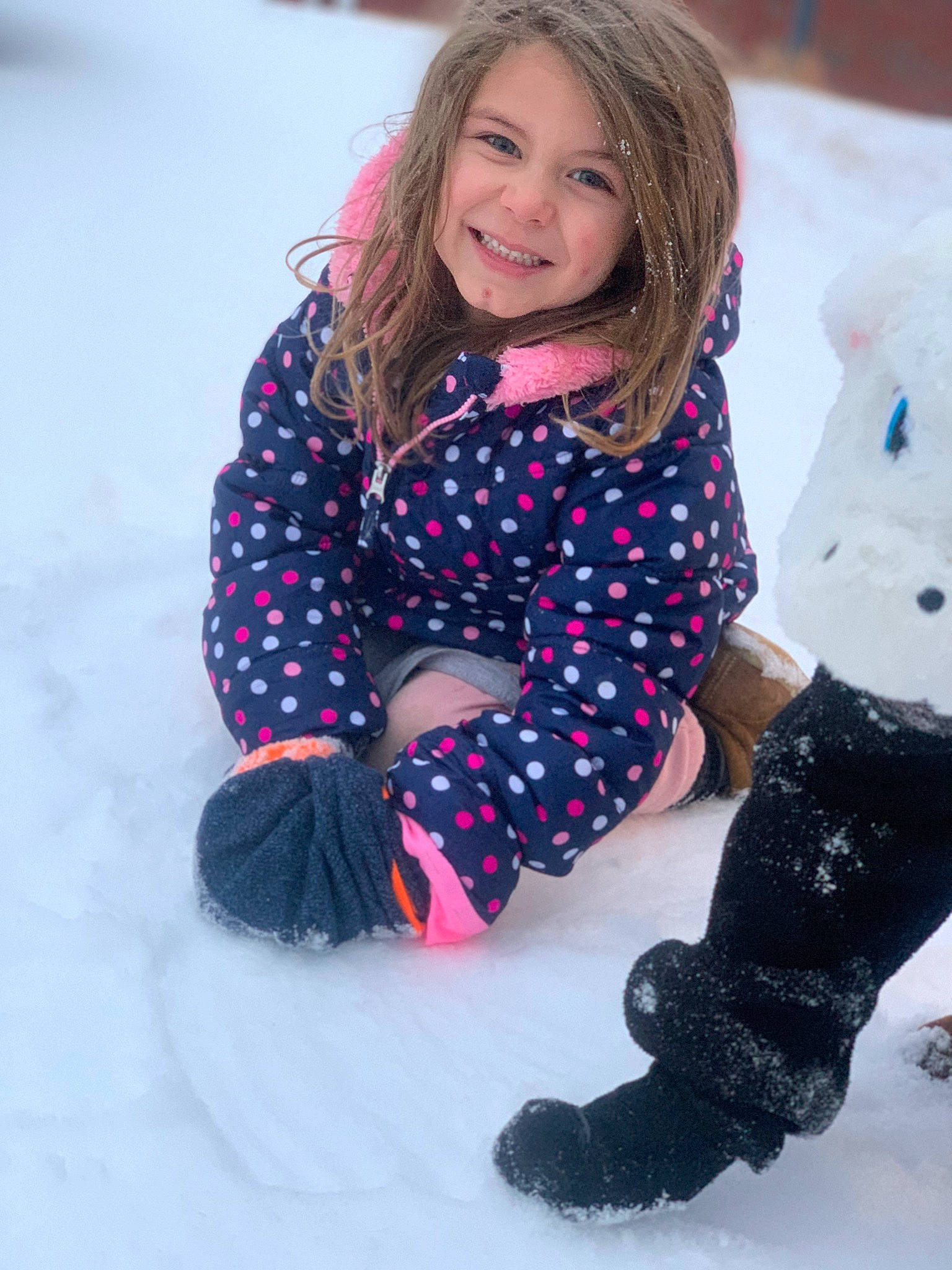 Kyndal joined the competition — help win amazing prizes! blond, boot, child, face, freezing, fun, hair, happy, head, human_leg, joy, knee, leg, leisure, pattern, person, sleeve, smile, snow, sock