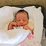 newborn, baby, sleeping, blanket, soft, cozy, infant, resting, cute, face, hand, peaceful, indoor, bed, comfort, warm, pink, white, clothing, portrait