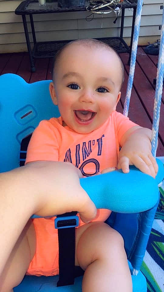 Karsyn is registered to the contest to win money with this photo: baby, child, fun, person, play, product, skin, smile, toddler