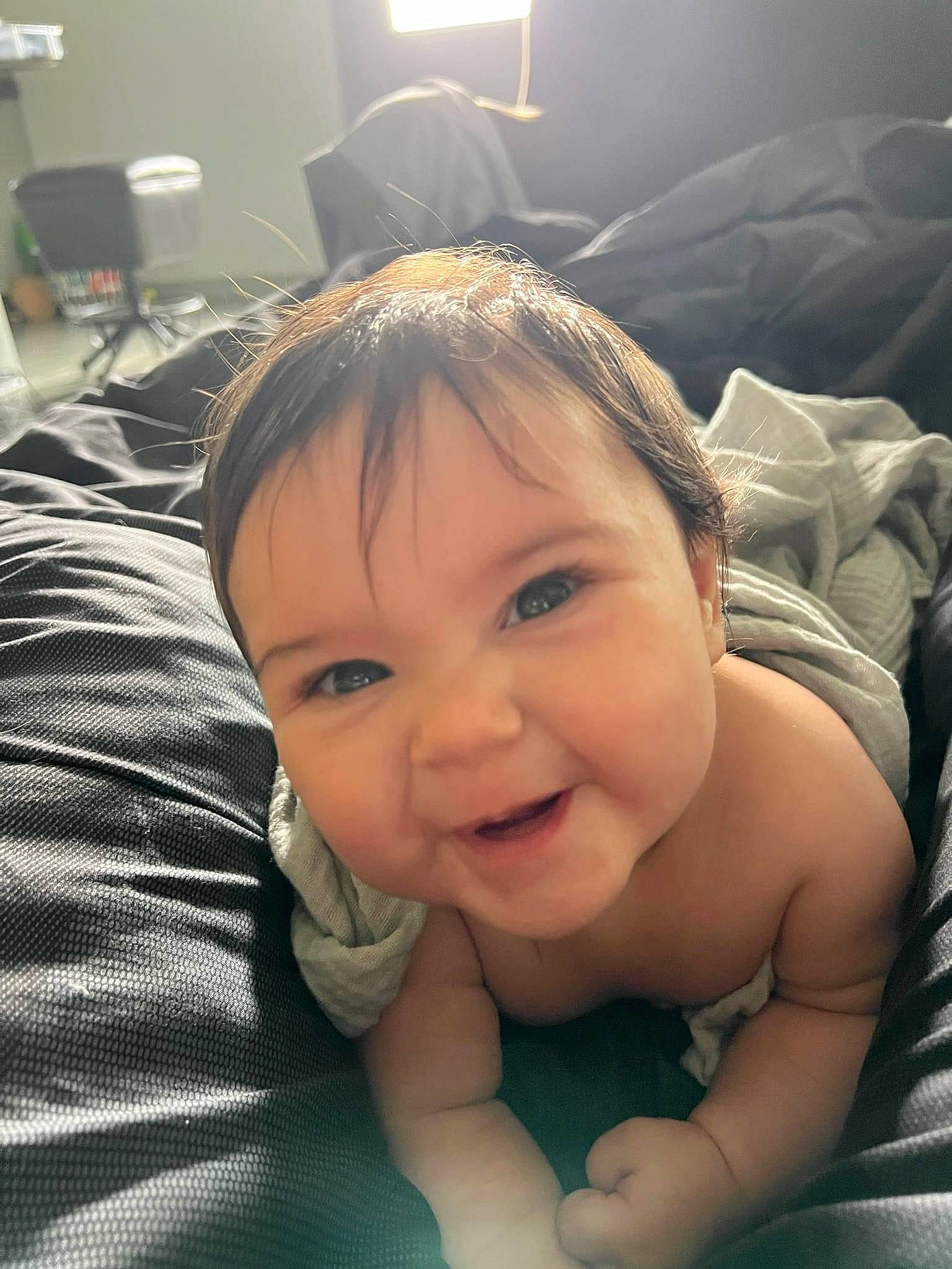 Nova is registered to the contest to win money with this photo: baby, black_hair, cheek, chest, chin, comfort, eye, eyelash, face, finger, forehead, gesture, happy, iris, joy, lip, mouth, nose, person, skin