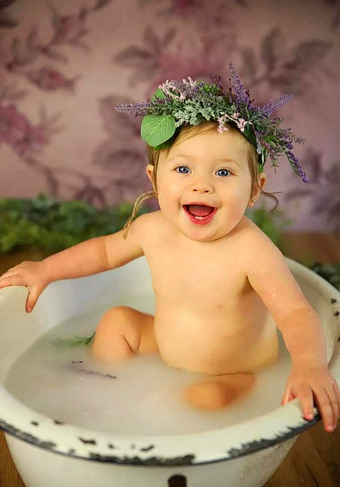 Lillianna joined the competition — help win amazing prizes! baby, baby_bathing, baby_products, bathing, bathtub, child, fun, hair_accessory, headgear, headpiece, headwear, joy, person, photography, product, skin, smile, toddler