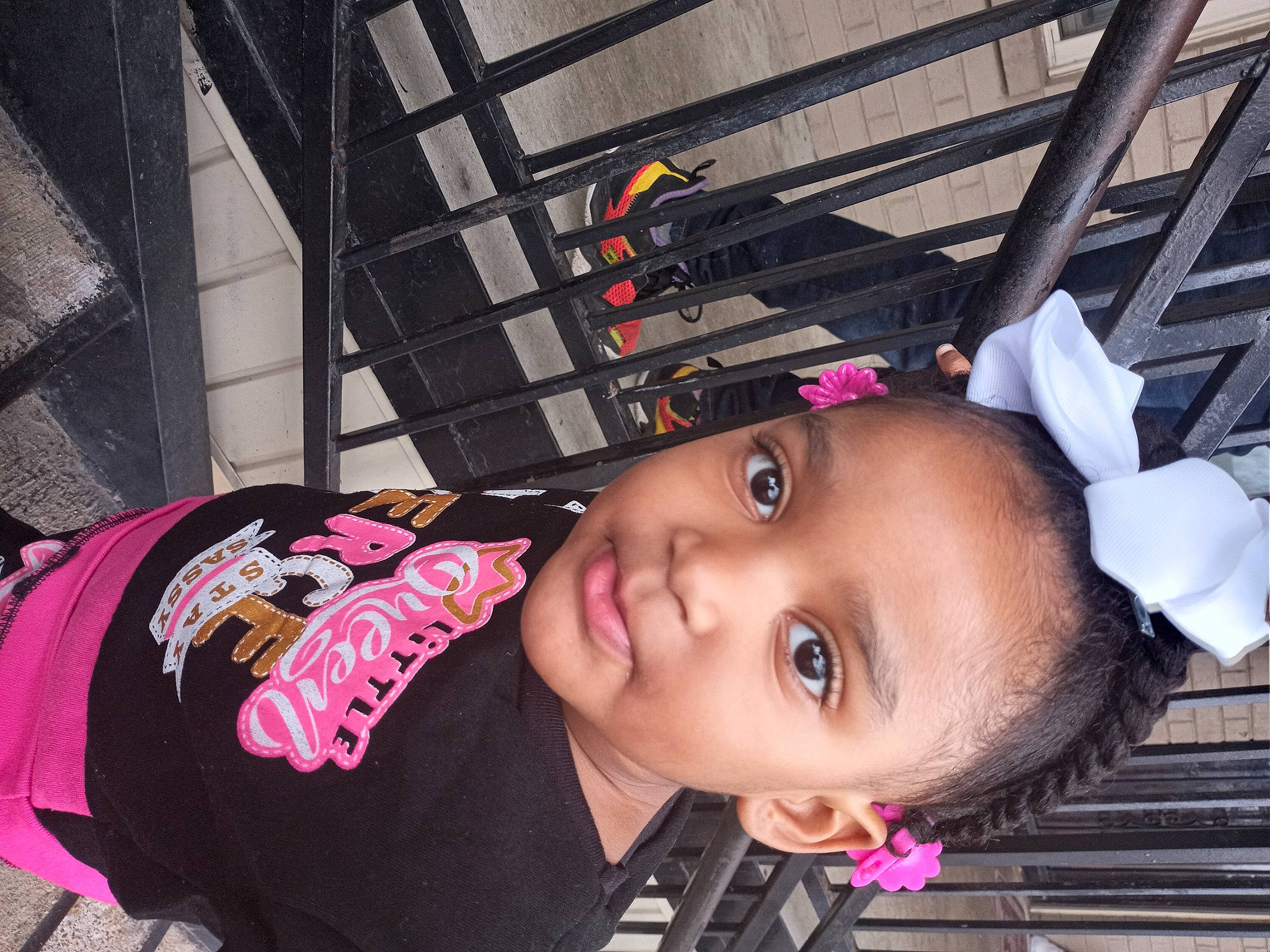 Armani is registered to the contest to win money with this photo: baby_toddler_clothing, beauty, black, black_hair, cheek, child, eyelash, flash_photography, fun, happy, lip, magenta, nose, person, pink, skin, throat, toddler