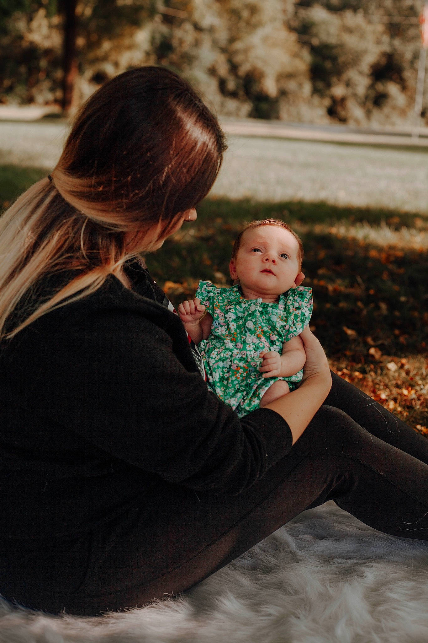 Lyla joined the competition — help win amazing prizes! baby, blond, child, facial_expression, flash_photography, friendship, fun, grass, happy, interaction, leisure, mammal, people_in_nature, person, plant, shoulder, sitting, standing, toddler, tree