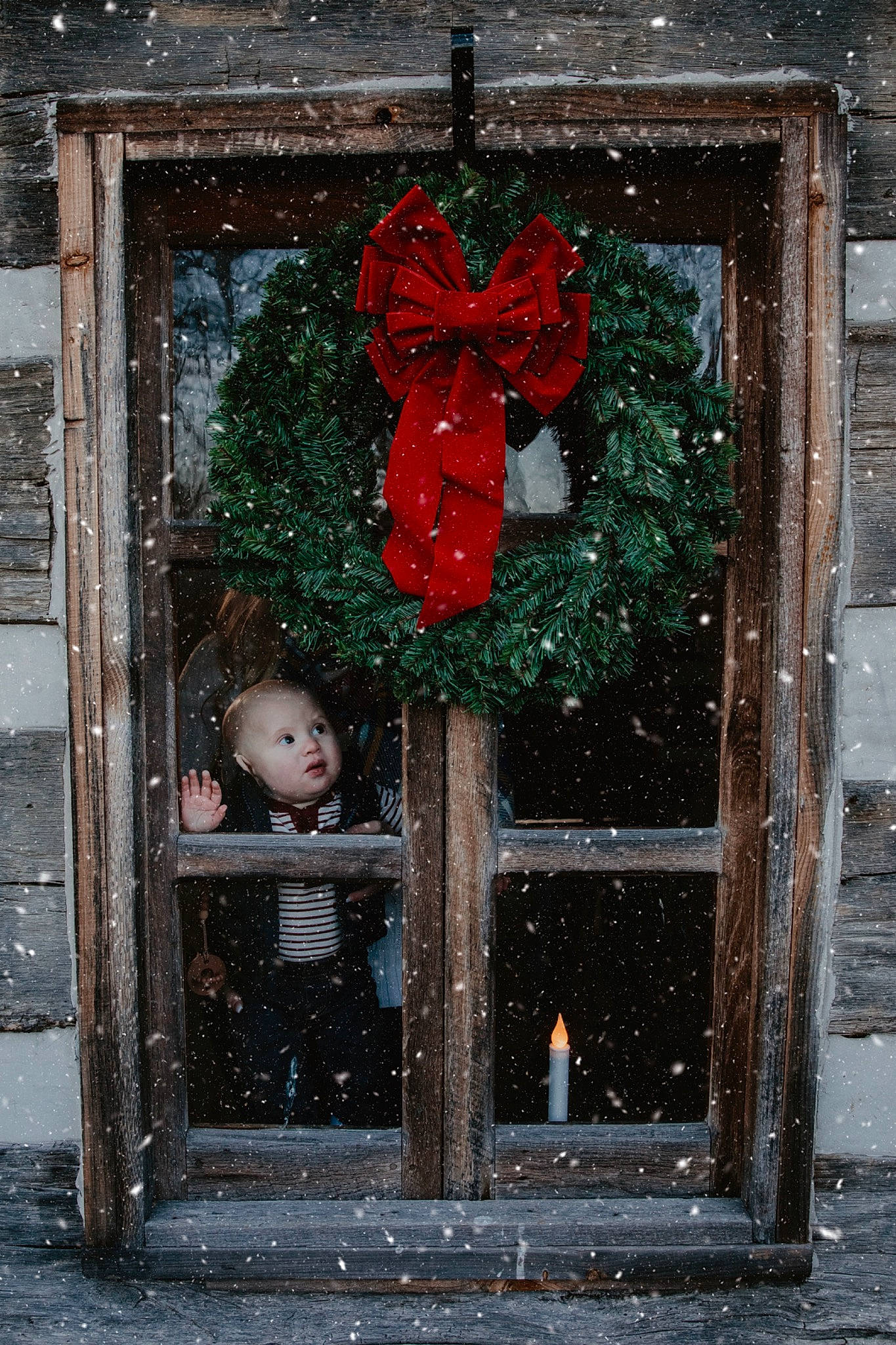 Abram joined the competition — help win amazing prizes! child, christmas, christmas_decoration, christmas_ornament, door, holiday, interior_design, leaf, person, plant, red, tree, window, wood, wreath