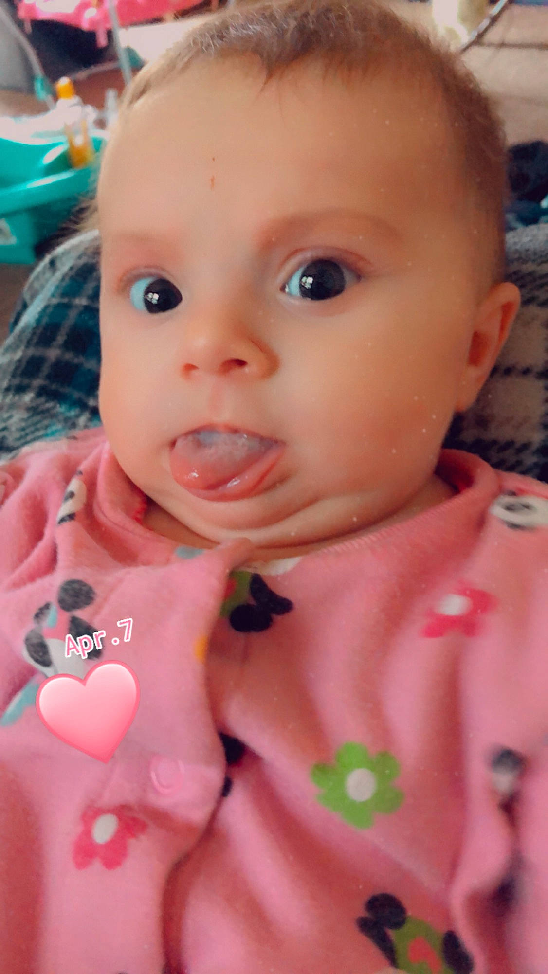 Kynzlee joined the competition — help win amazing prizes! baby, baby_toddler_clothing, cheek, chin, dress, ear, eyelash, facial_expression, forehead, hand, human_body, lip, mouth, muscle, neck, nose, organ, person, pink, product