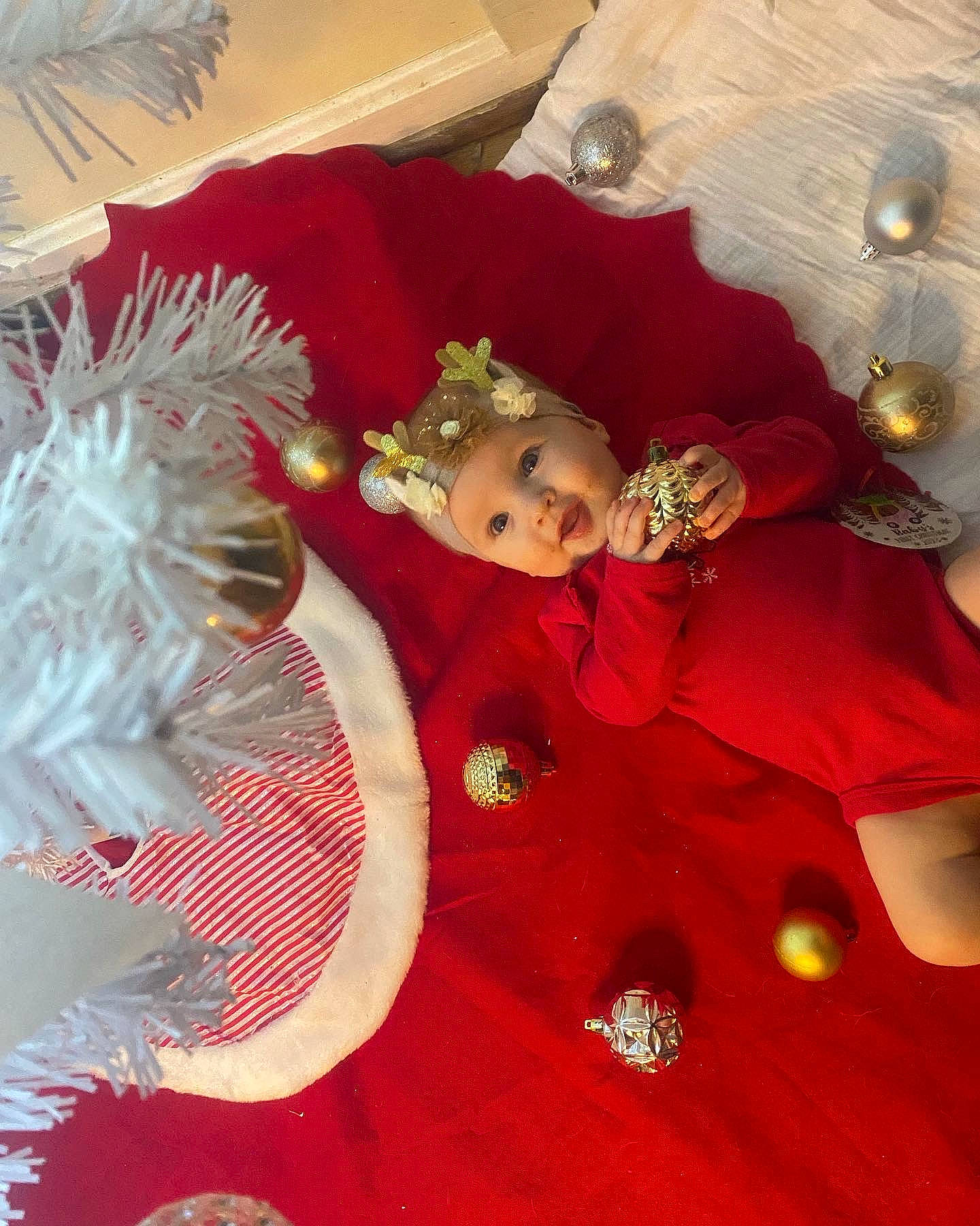 Everlee joined the competition — help win amazing prizes! carmine, christmas, christmas_decoration, christmas_eve, christmas_ornament, doll, dress, event, fashion_accessory, fictional_character, happy, headpiece, headwear, magenta, ornament, person, petal, pink, plant, toy