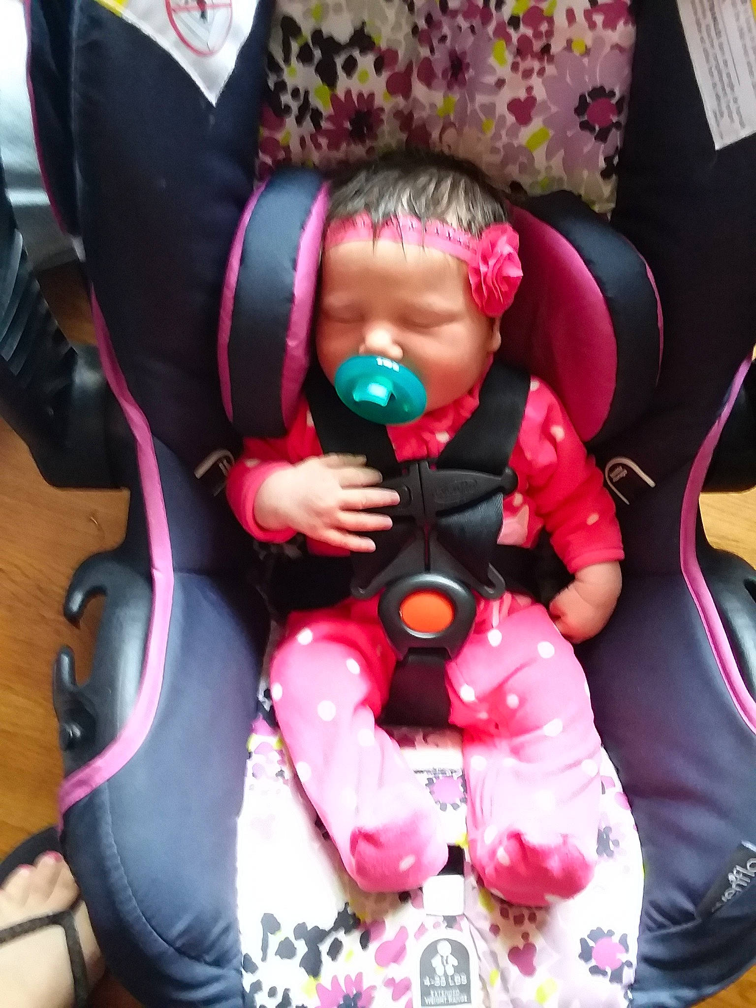 Barbara joined the competition — help win amazing prizes! baby_carriage, car_seat, child, comfort, magenta, person, pink, toddler