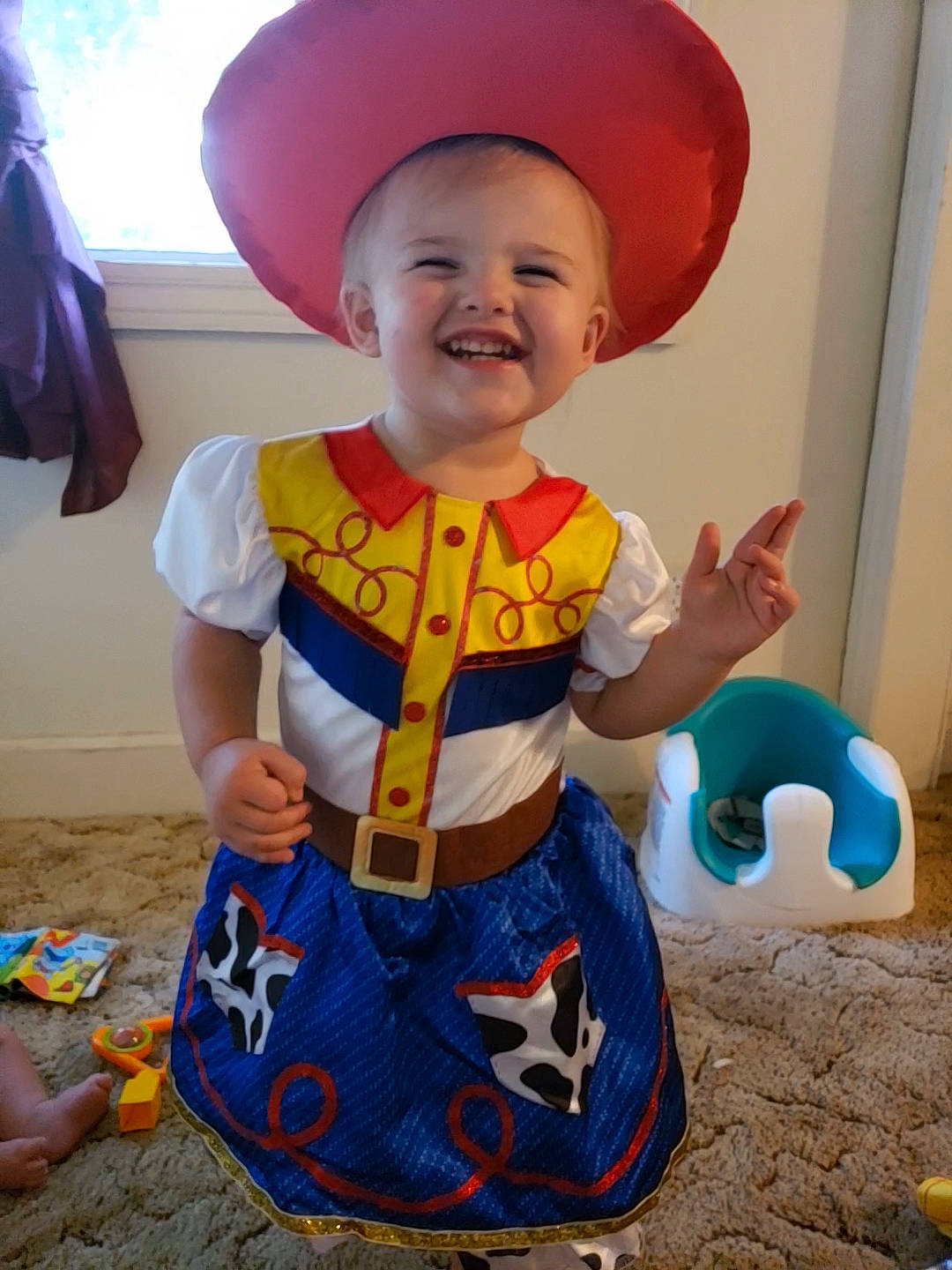 Audriella joined the competition — help win amazing prizes! baby, baby_toddler_clothing, child, costume, fun, joy, person, play, smile, toddler