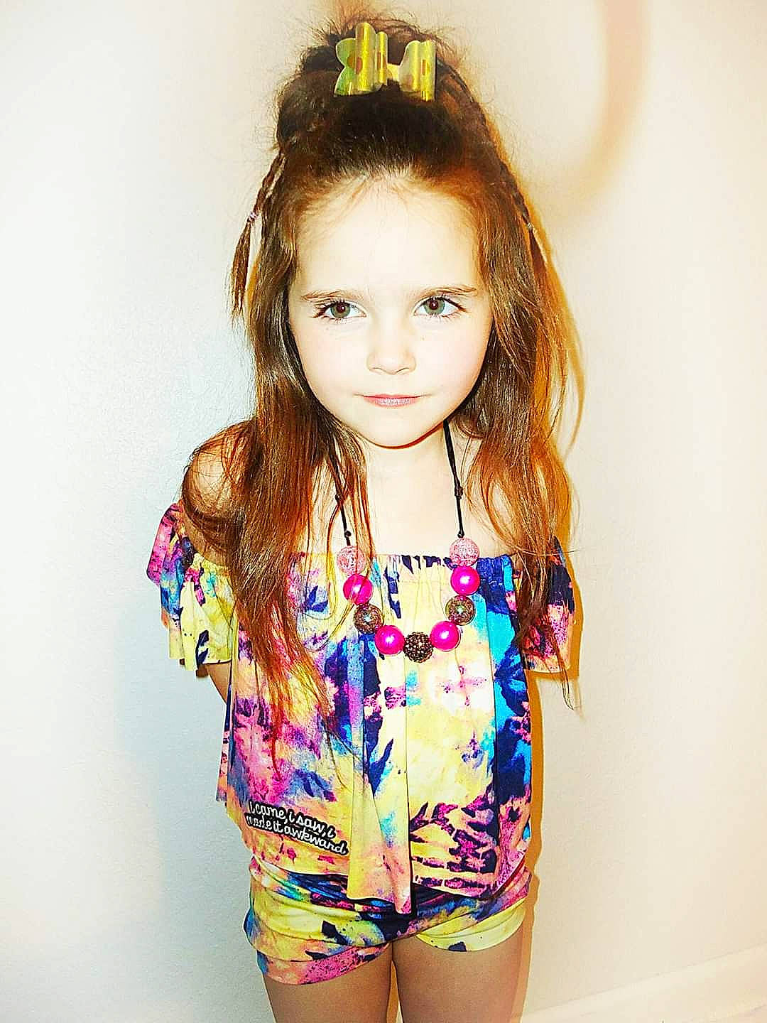 Joslyn joined the competition — help win amazing prizes! beauty, brown_hair, cheek, child, child_model, clothing, dress, eye, face, hair, hairstyle, head, leg, lip, long_hair, person, pink, shoulder, skin, smile