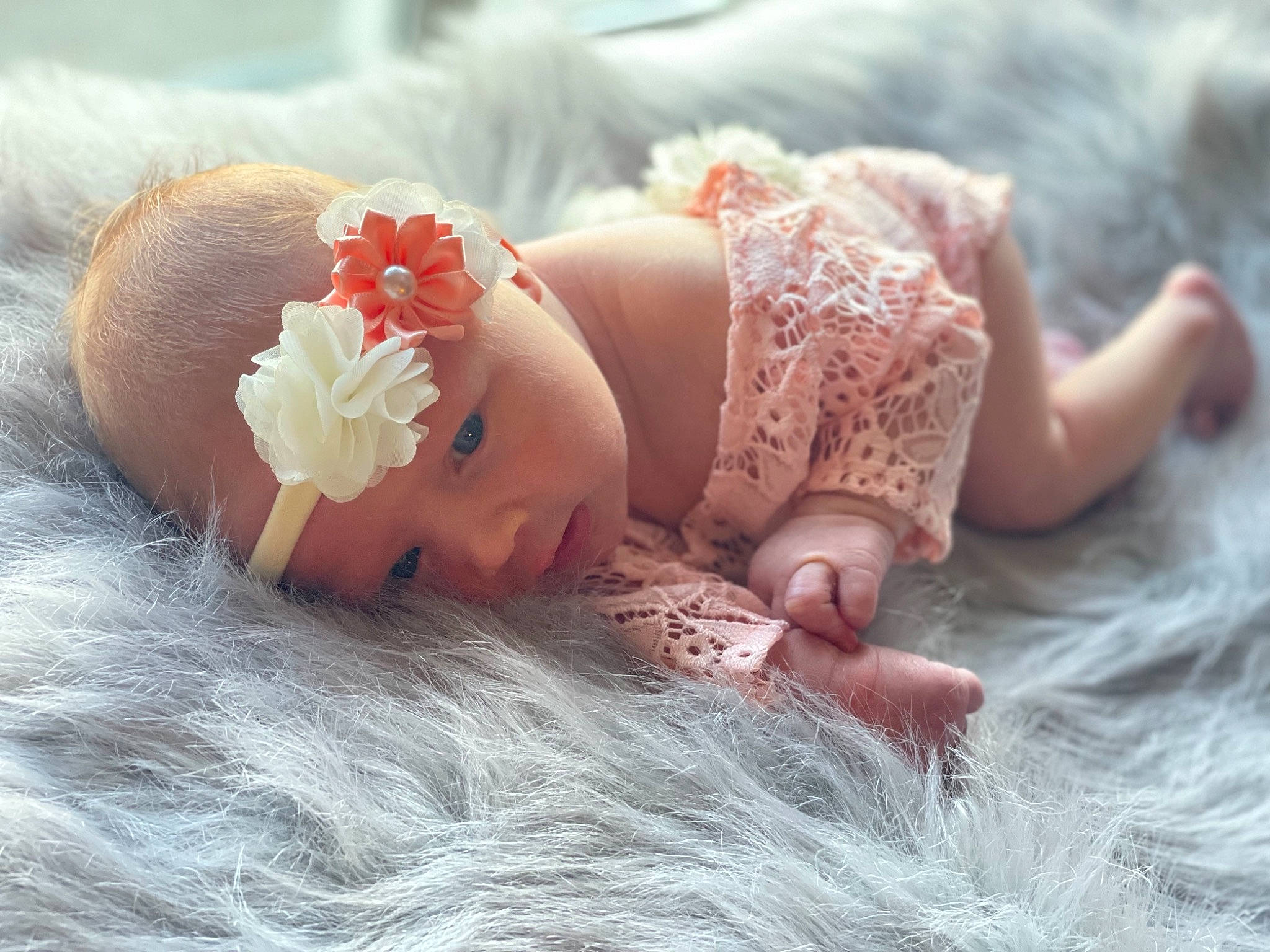 Lucy joined the competition — help win amazing prizes! arm, dress, embellishment, eye, eyelash, flower, hair, hairstyle, hand, head, headgear, headpiece, headwear, human_body, iris, lip, person, petal, pink, plant