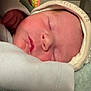 baby, newborn, sleeping, blanket, hat, cozy, infant, cute, soft, peaceful, face, child, portrait, closeup, resting, warm, indoors, skin, headwear, wrapped