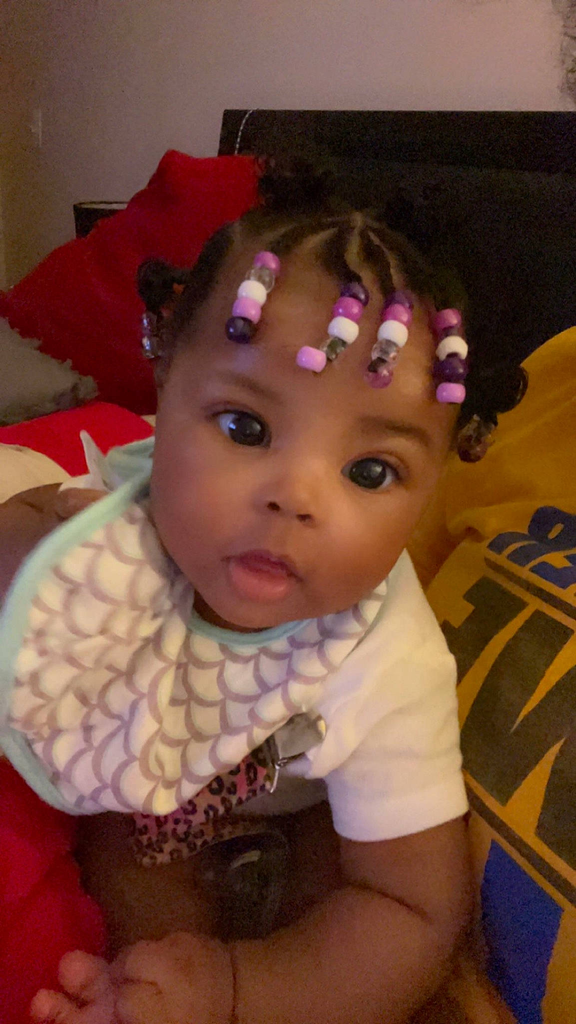 Sa Niyah is registered to the contest to win money with this photo: baby, baby_toddler_clothing, cheek, child, eyebrow, eyelash, face, fashion_accessory, fun, hair_accessory, happy, hat, head, headband, headpiece, jewellery, lip, person, pink, purple