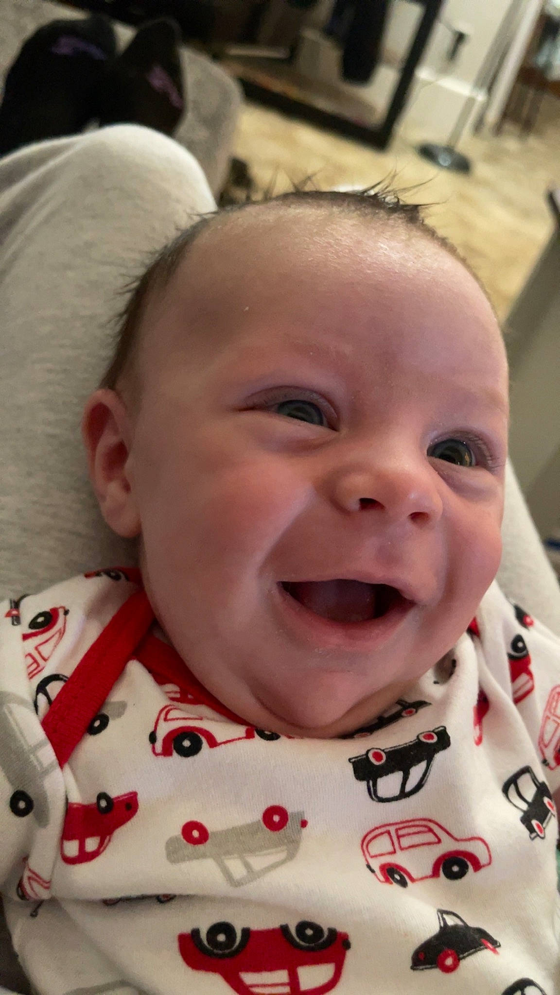 Kohen joined the competition — help win amazing prizes! baby, baby_laughing, baby_toddler_clothing, cheek, child, chin, collar, event, facial_expression, fun, happy, iris, lip, mouth, pattern, person, pink, skin, smile, toddler