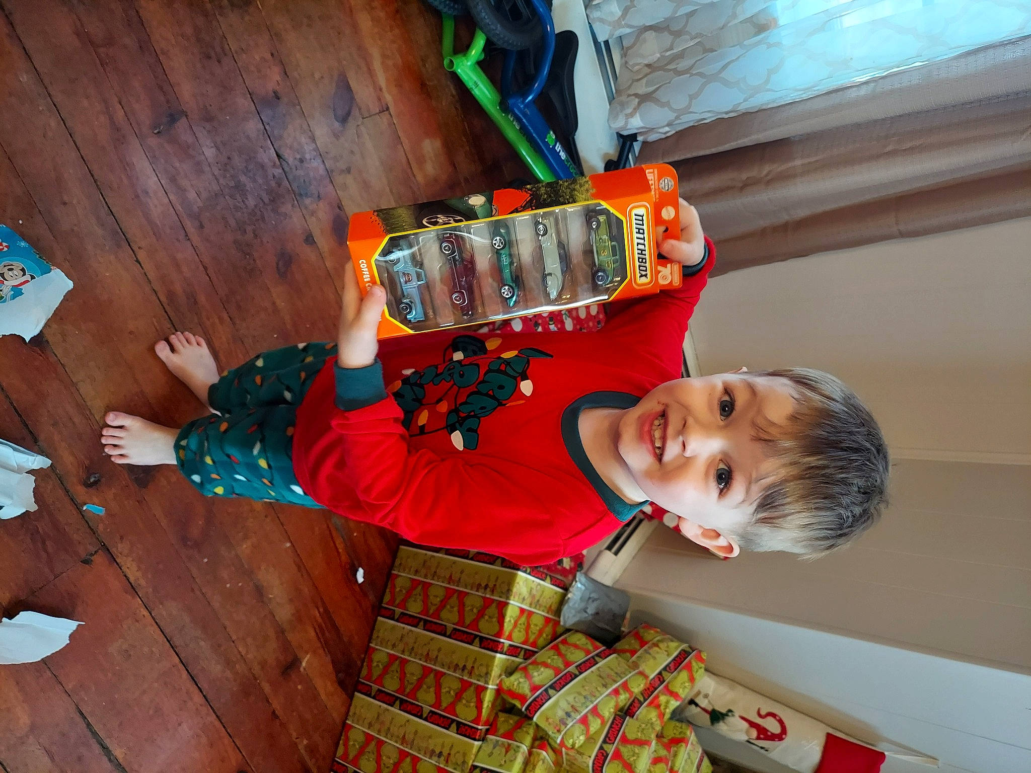 Gunnar joined the competition — help win amazing prizes! baby, baby_toddler_clothing, child, electrical_wiring, flooring, fun, hardwood, joy, machine, orange, pattern, person, plaid, play, room, smile, tartan, toddler, varnish, wood