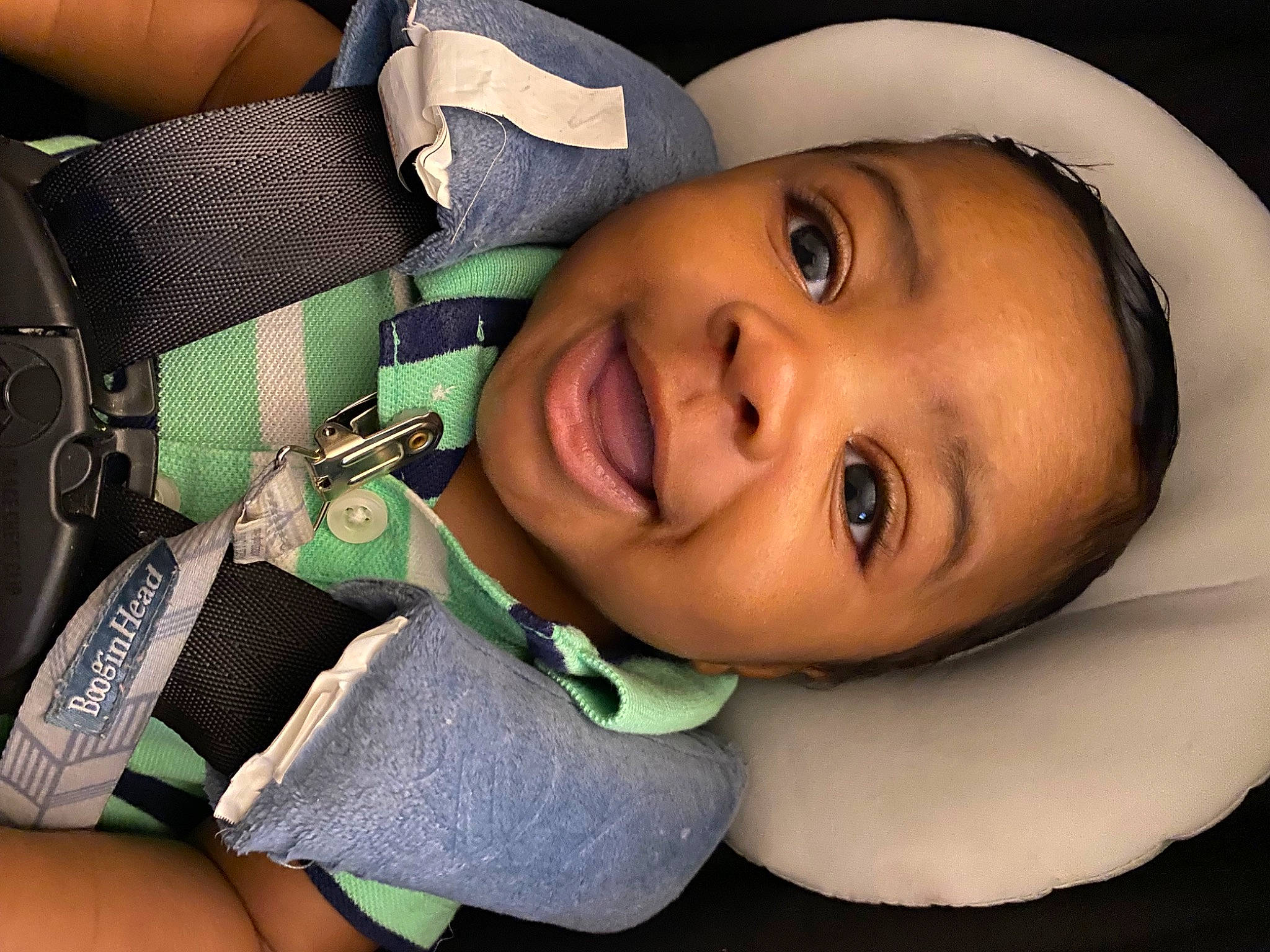 Carter joined the competition — help win amazing prizes! baby, baby_toddler_clothing, cheek, child, close_up, comfort, eyebrow, eyelash, face, fashion_accessory, flash_photography, happy, hat, iris, lip, mouth, nose, person, skin, smile