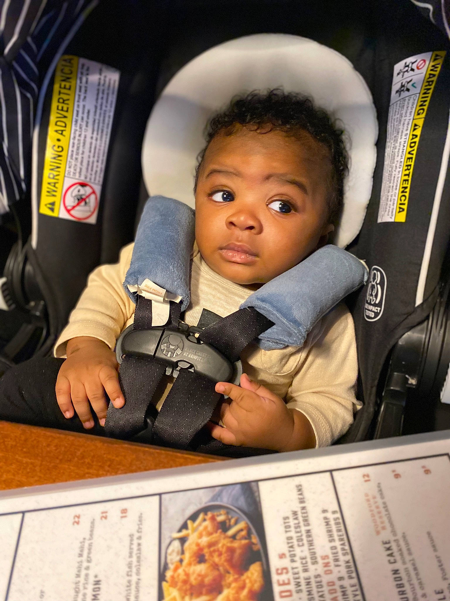 Carter joined the competition — help win amazing prizes! advertising, aerospace_engineering, air_travel, airline, auto_part, automotive_design, car_seat, car_seat_cover, child, comfort_food, head_restraint, junk_food, motor_vehicle, passenger, person, recipe, tableware, toddler, travel