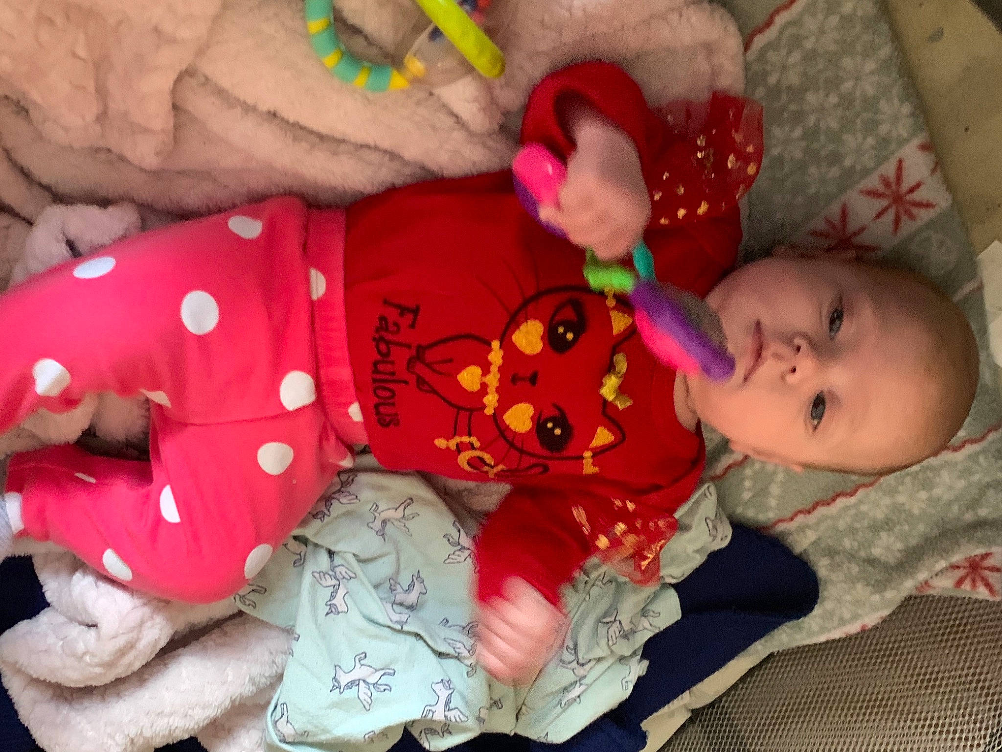 Marianna is registered to the contest to win money with this photo: baby, baby_products, baby_toddler_clothing, baby_toys, child, human, nightwear, person, pink, plush, stuffed_toy, textile, toddler