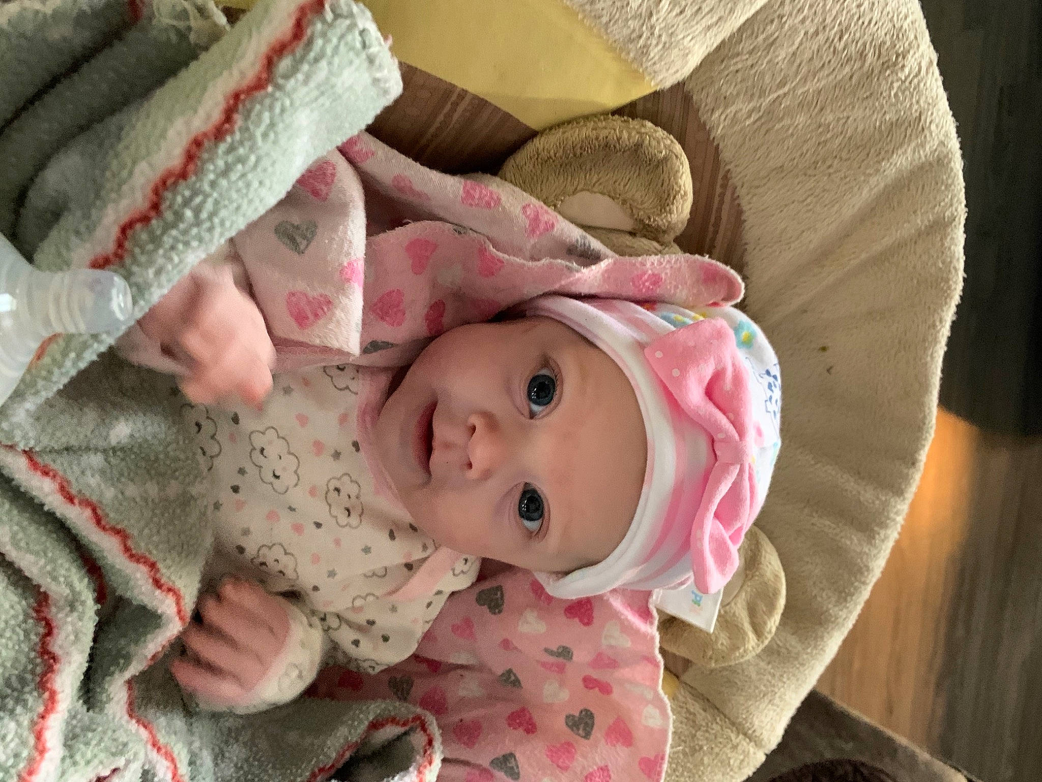 Marianna joined the competition — help win amazing prizes! baby, baby_products, baby_toddler_clothing, cheek, child, comfort, headwear, linens, peach, person, pink, skin, textile, toddler, wool