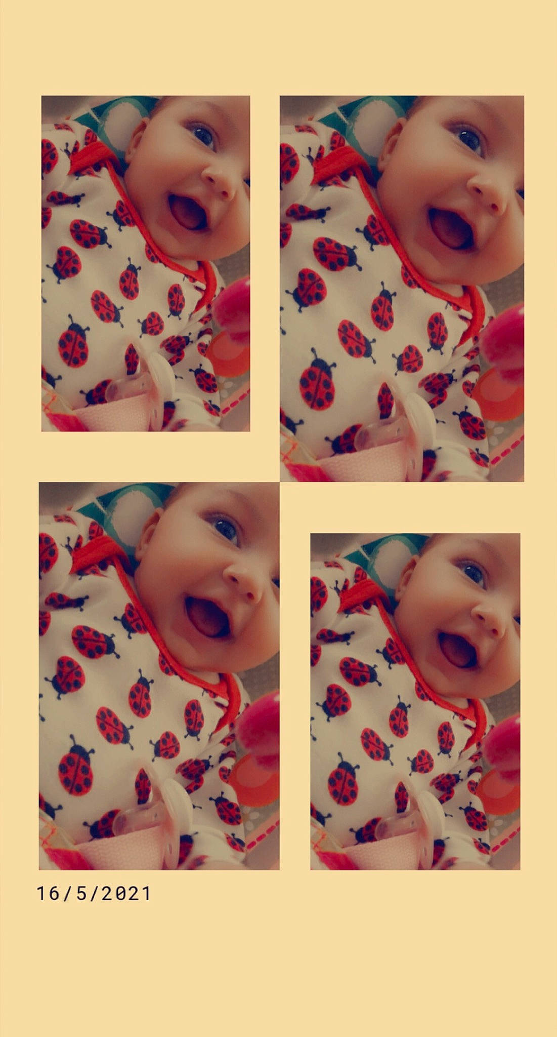 Jamila participe au concours pour gagner de l'argent avec cette photo : baby, baby_toddler_clothing, cheek, chin, face, facial_expression, happy, headwear, human, lip, mammal, nose, organ, person, photograph, pink, product, skin, sleeve, smile