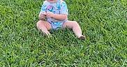 Harden is registered to the contest to win money with this photo: baby, casual, child, cute, grass, greenery, happy, infant, lawn, nature, onesie, outdoor, person, playful, portrait, sitting, smile, summer, sunlight, young
