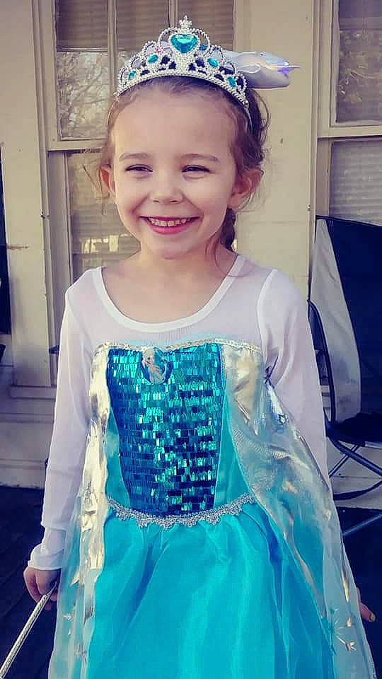 Kadence joined the competition — help win amazing prizes! aqua, blue, child, clothing, costume, dress, hair_accessory, headgear, headpiece, joy, person, smile, tiara, toddler, turquoise