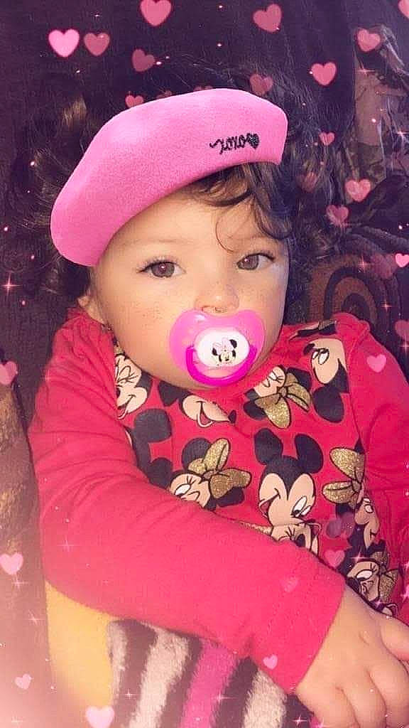 Dahlia joined the competition — help win amazing prizes! cheek, child, headwear, lip, person, pink, smile, stuffed_toy, teddy_bear, toy