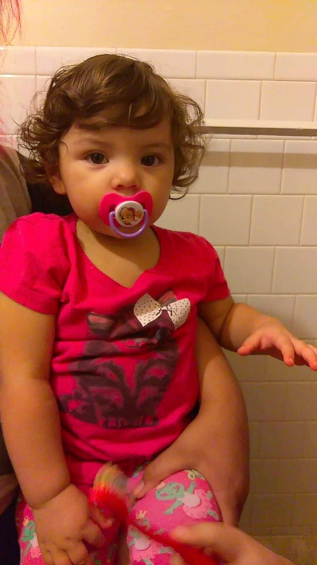 Dahlia is registered to the contest to win money with this photo: baby, cheek, child, person, pink, play, thigh, toddler