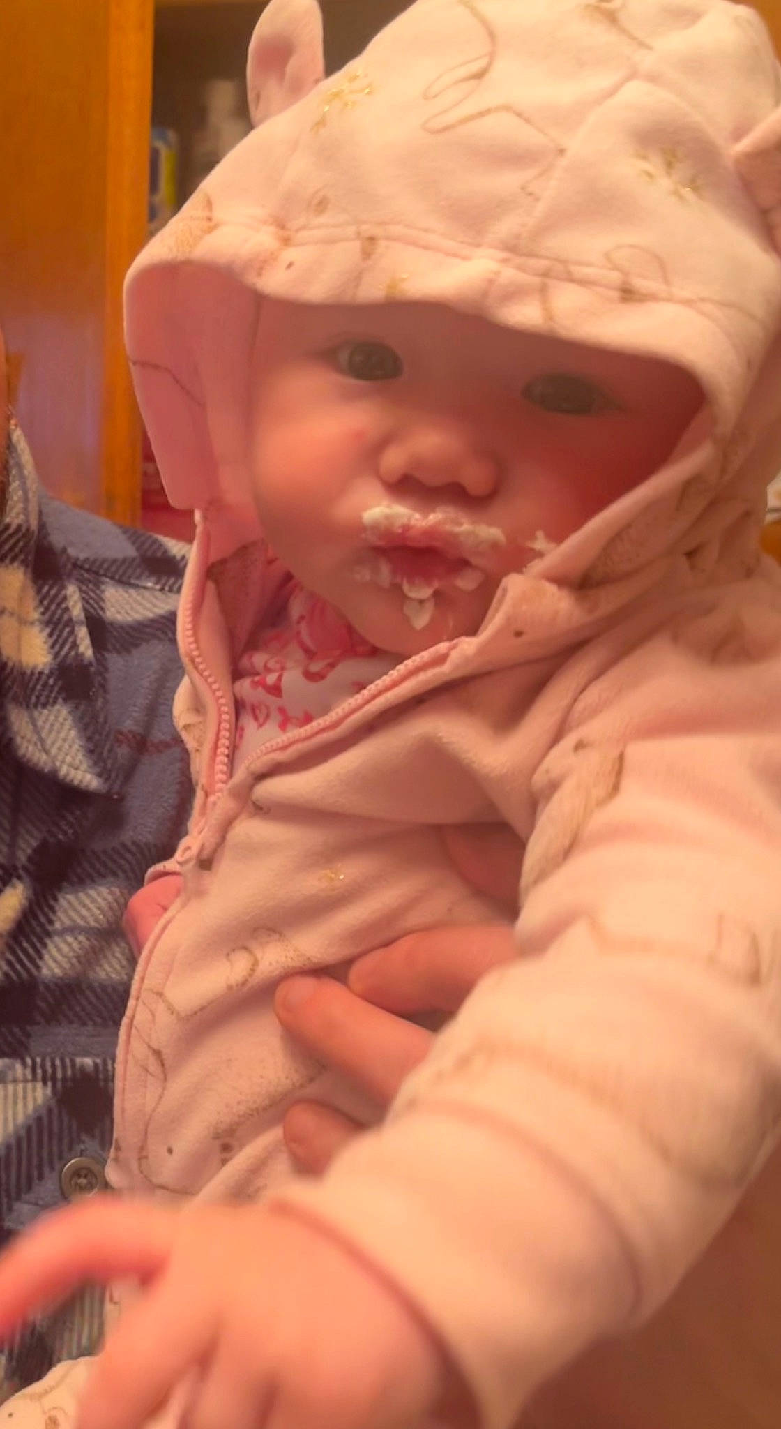 Paisley joined the competition — help win amazing prizes! baby, baby_products, cheek, child, comfort, eye, eyebrow, happy, headwear, human_body, iris, linens, lip, mouth, nose, person, pink, skin, sleeve, smile