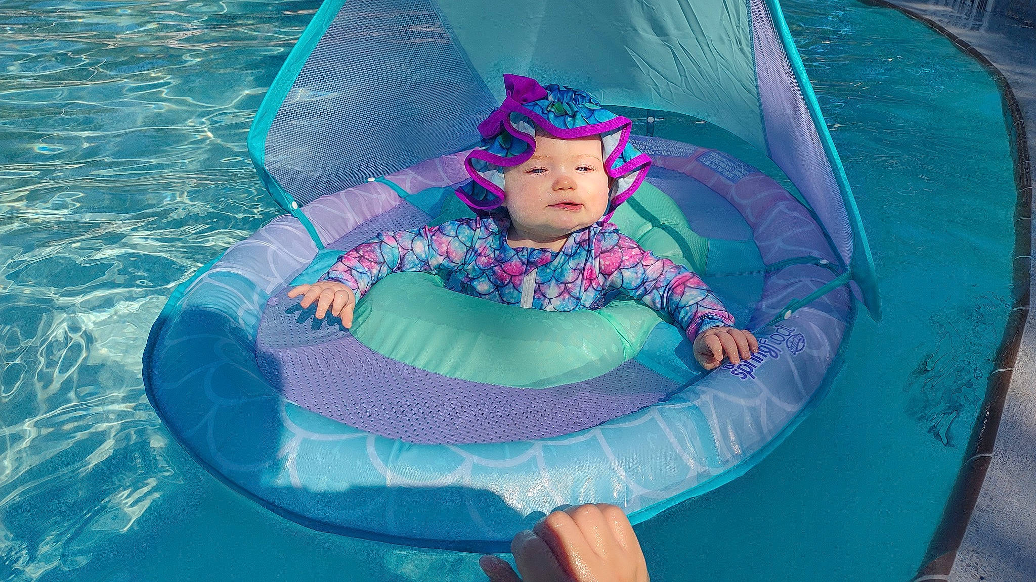 Josephine joined the competition — help win amazing prizes! aqua, azure, baby, baby_float, child, comfort, electric_blue, fun, games, happy, headwear, inflatable, leisure, magenta, person, personal_protective_equipment, pink, product, recreation, swimming_pool