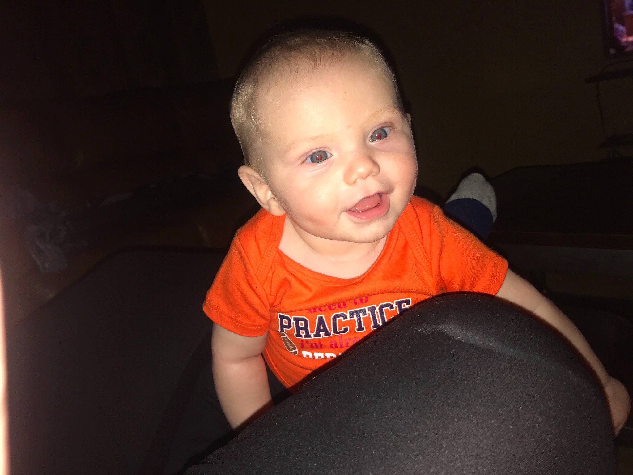 Kaeden joined the competition — help win amazing prizes! arm, baby, cheek, child, chin, ear, eye, face, facial_expression, fun, head, iris, mouth, nose, person, sitting, skin, smile, toddler, tooth