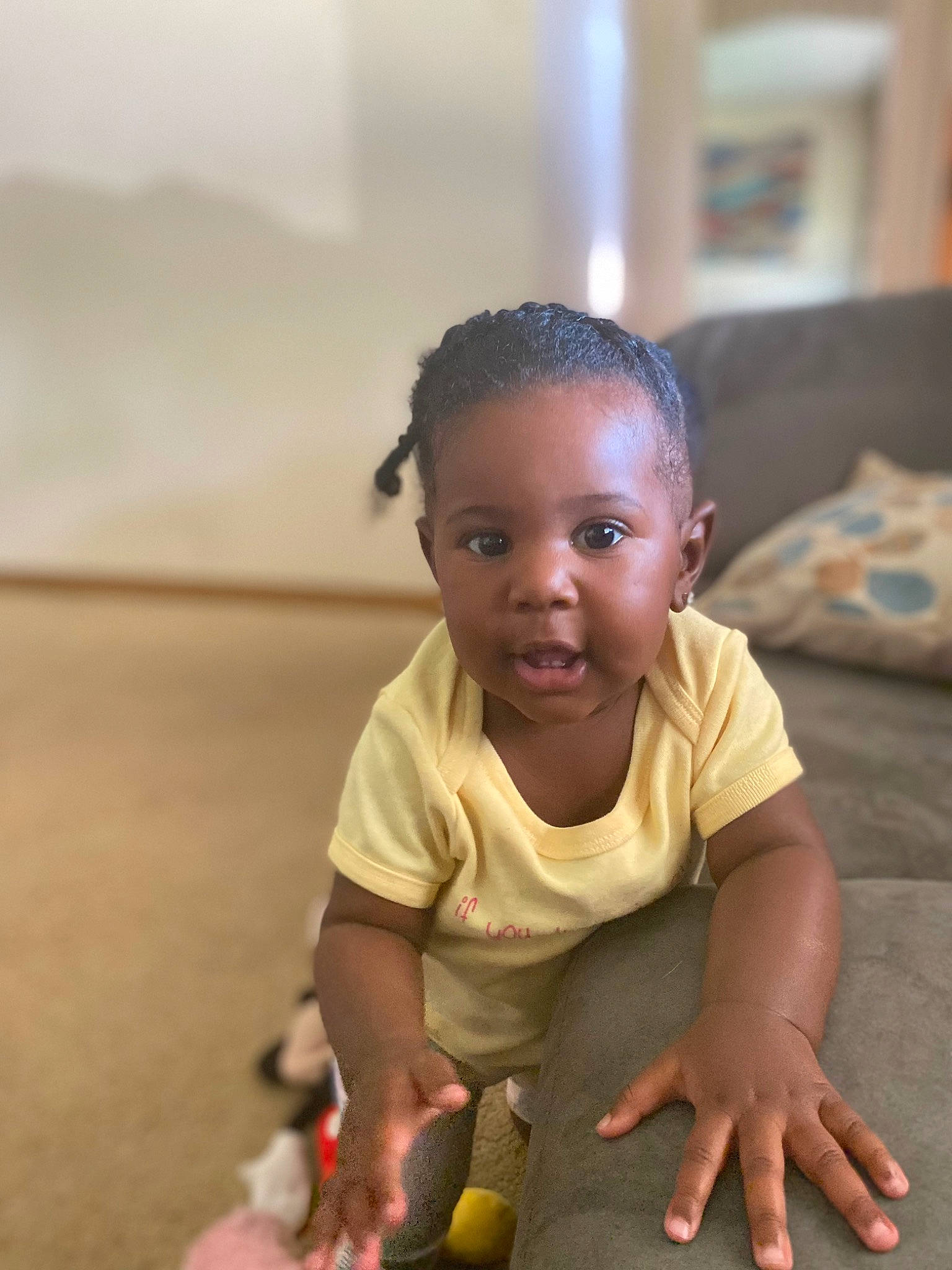 Zuri joined the competition — help win amazing prizes! adaptation, arm, baby, baby_toddler_clothing, child, flash_photography, flooring, foot, fun, grass, happy, head, leisure, nail, person, sitting, skin, smile, thumb, toddler