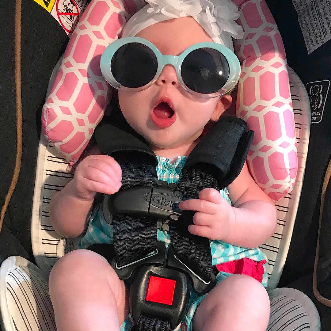 Blakeleigh joined the competition — help win amazing prizes! car_seat, child, cool, design, eyewear, fun, glasses, nail, pattern, personal_protective_equipment, pink, sunglasses, thigh, toddler, vacation, vision_care