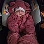 Lena joined the competition — help win amazing prizes! baby, sleeping, pink, costume, car_seat, hat, fluffy, cute, child, infant, cozy, indoors, clothing, seat, face, headwear, warm, portrait, resting, bundle
